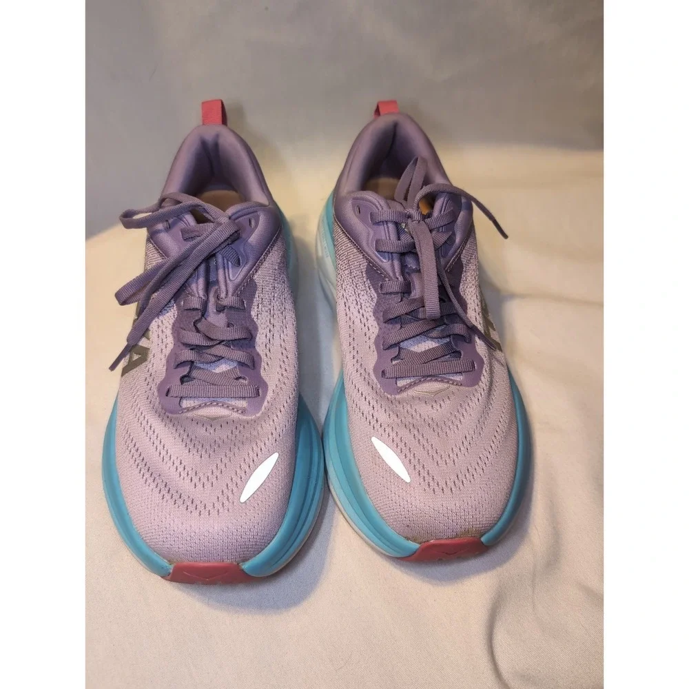 HOKA ONE ONE Women's Bondi 8 Running Shoe 1127952 Chalk Violet Pastel Lilac 8.5B